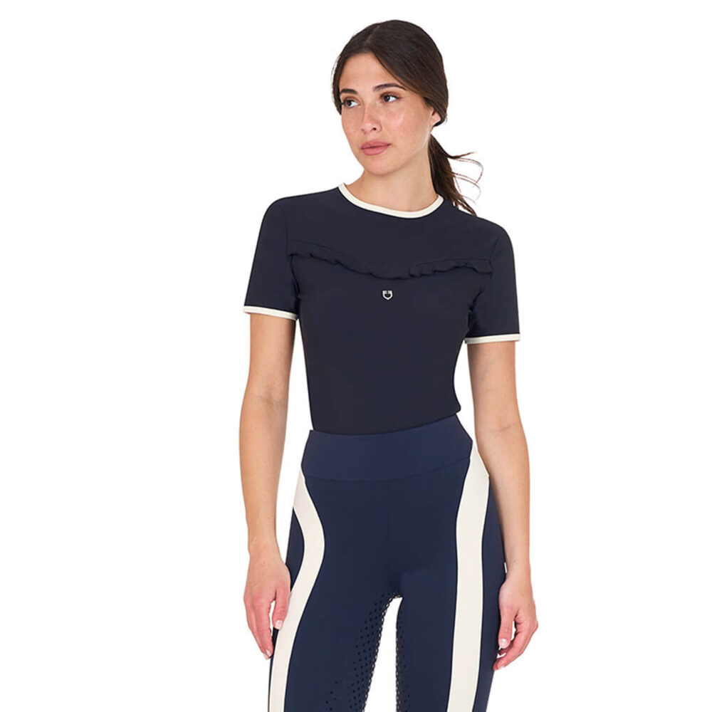 EQUESTRO S/S Ruched Training Shirt