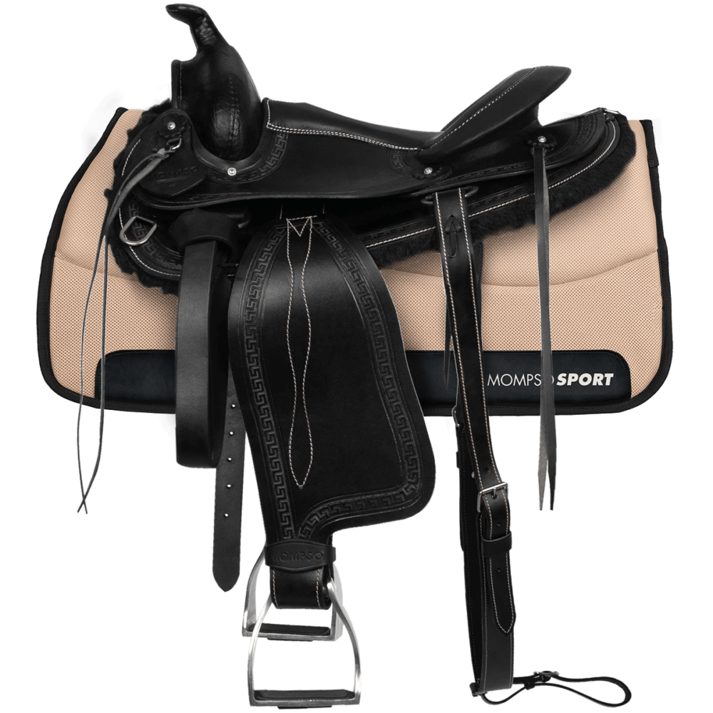 MOMPSO CLASSIC Western Δερμάτινη Σέλα + Υπόσαγμα 3D-Mesh